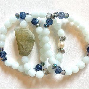 Gemstone Crystal Bracelet Set